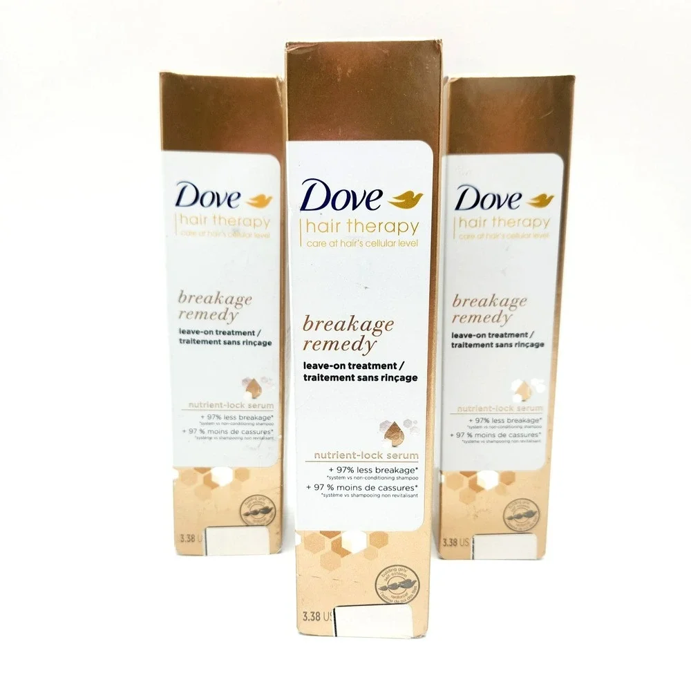 3-Pack Dove Hair Therapy Breakage Remedy Leave-On Treatment 3.38oz Strength Repa